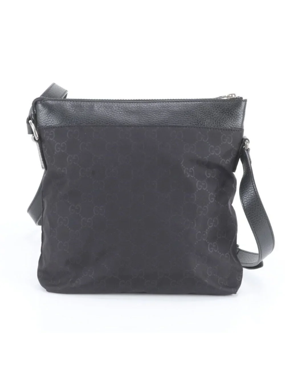 Gucci GG Nylon Leather Shoulder Bag Messenger Business Black